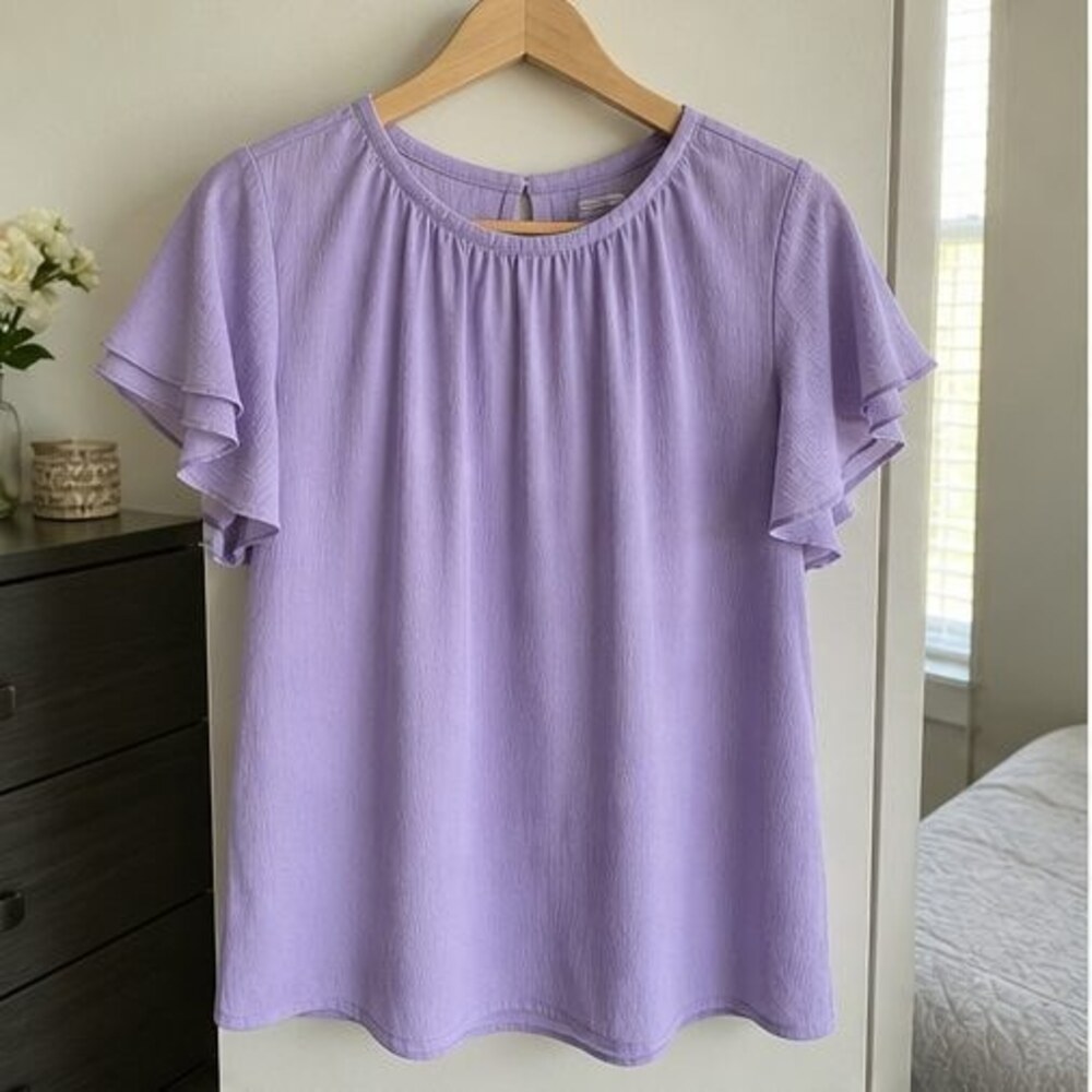 Olive Ruffle Blouse - Picture 1 of 6